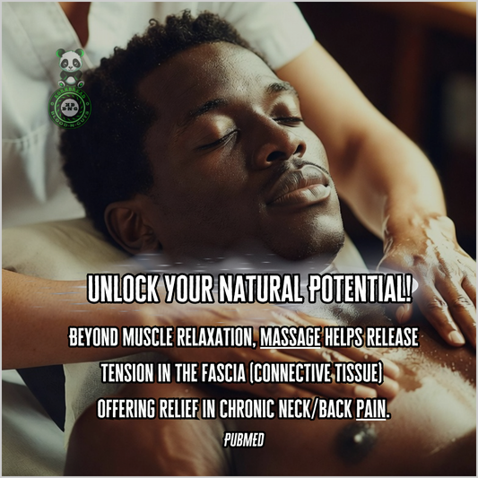 Beyond muscle relaxation, massage helps release tension in the fascia (connective tissue) offering relief in chronic neck/back pain. PubMED