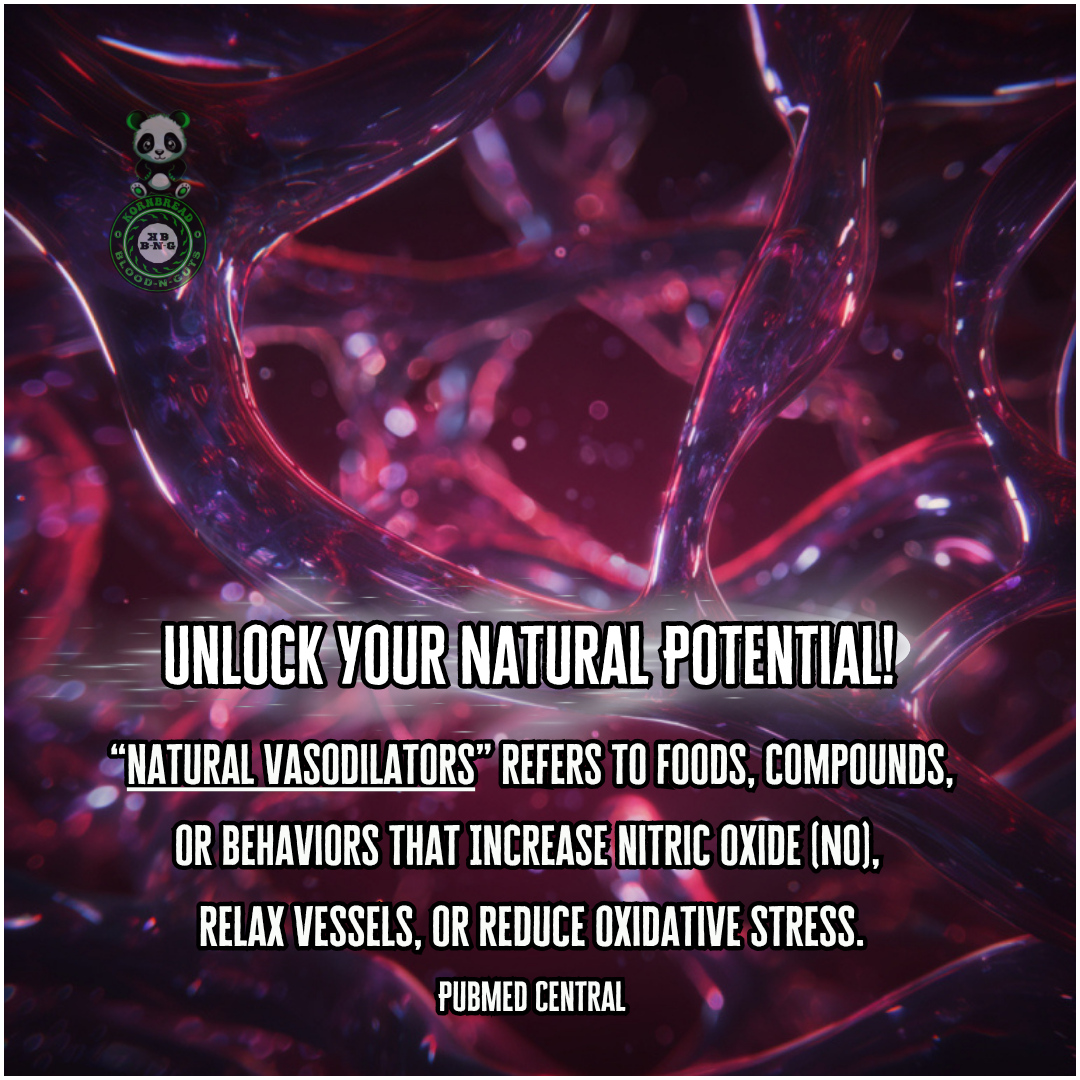 "Natural Vasodilators" refers to foods, compounds, or behaviors that increase nitric oxide (NO), relax vessels, or reduce oxidative stress. PubMed Central
