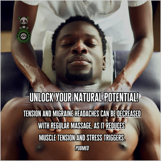 Tension and migraine headaches can be decreased with regular massage, as it reduces muscle tension and stress triggers. PubMED