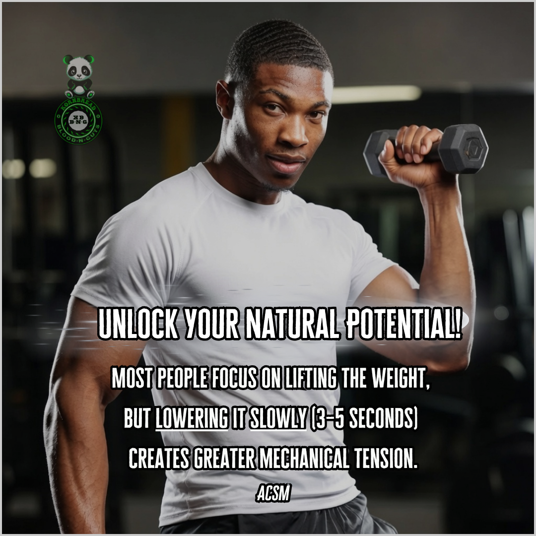Most people focus on lifting the weight, but lowering it slowly (3-5 seconds) creates greater mechanical tension. ACSM