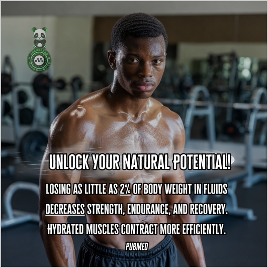 Losing as little as 2% of body weight in fluids decreases strength, endurance, and recovery. hydrated muscles contract more efficiently. PubMED