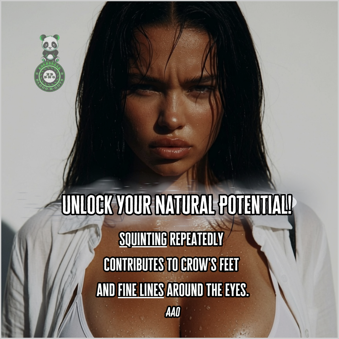 Squinting repeatedly contributes to "crow's feet" and fine lines around the eyes. AAO