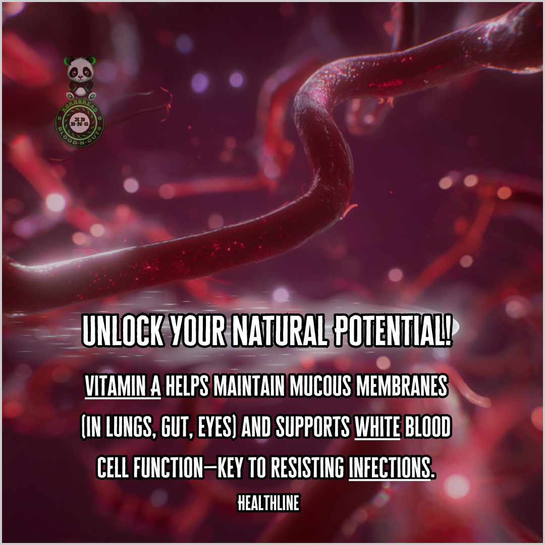 Vitamin A helps maintain mucous membranes (in lungs, gut, eyes) and supports white blood cell function-key to resisting infections. Healthline