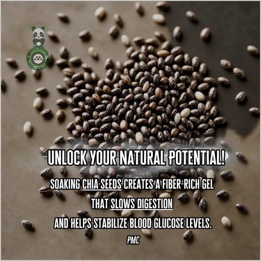 Soaking chia seeds creates a fiber-rich gel that slows digestion and helps stabilize blood glucose levels. PMC