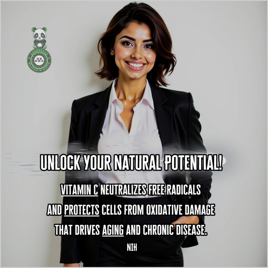 Vitamin C neutralized free radicals and protects cells from oxidative damage that drives aging and chronic disease. NIH