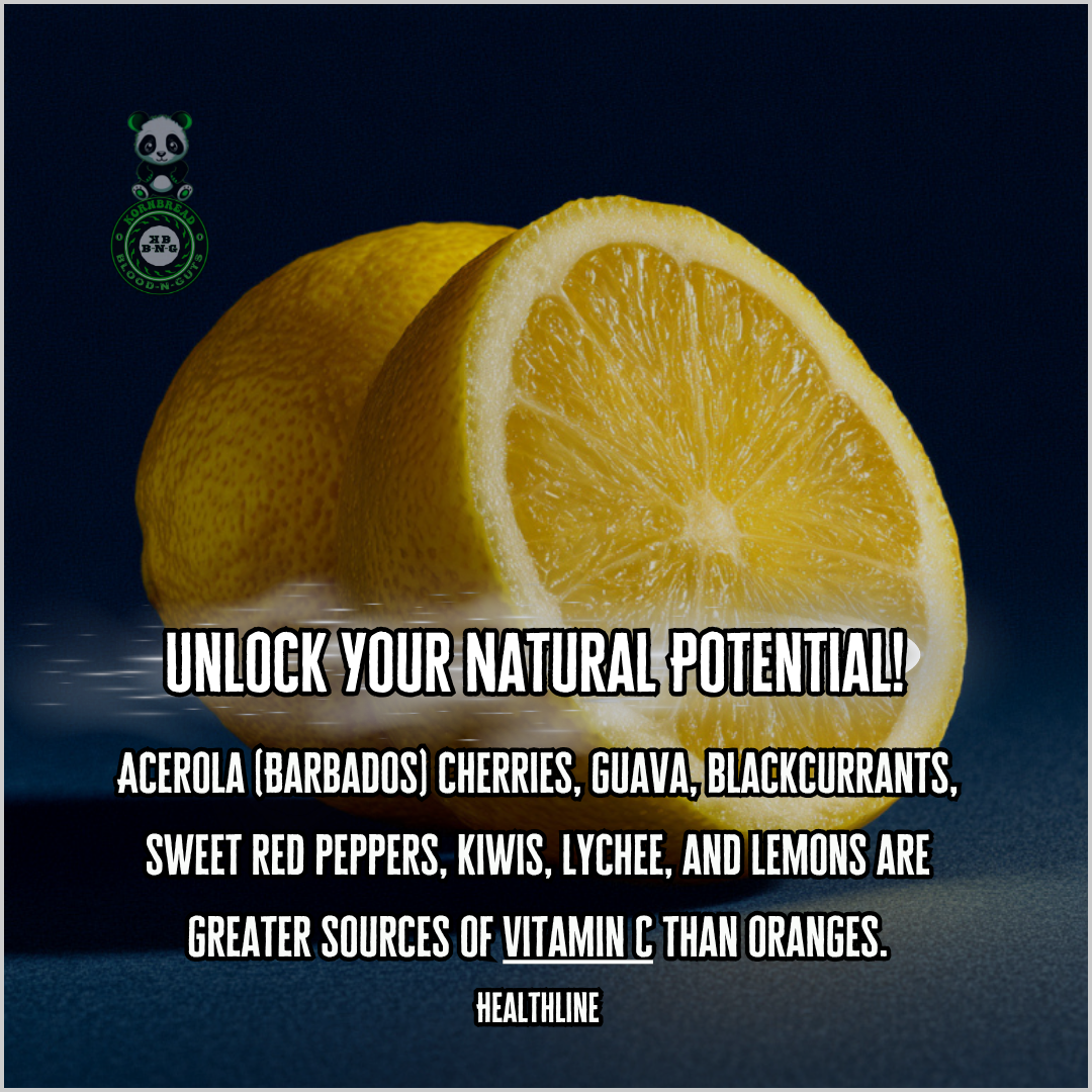 Acerola (Barbados) cherries, guava, blackcurrants, sweet red peppers, kiwis, lychee, and lemons are greater sources of Vitamin c than oranges. Healthline