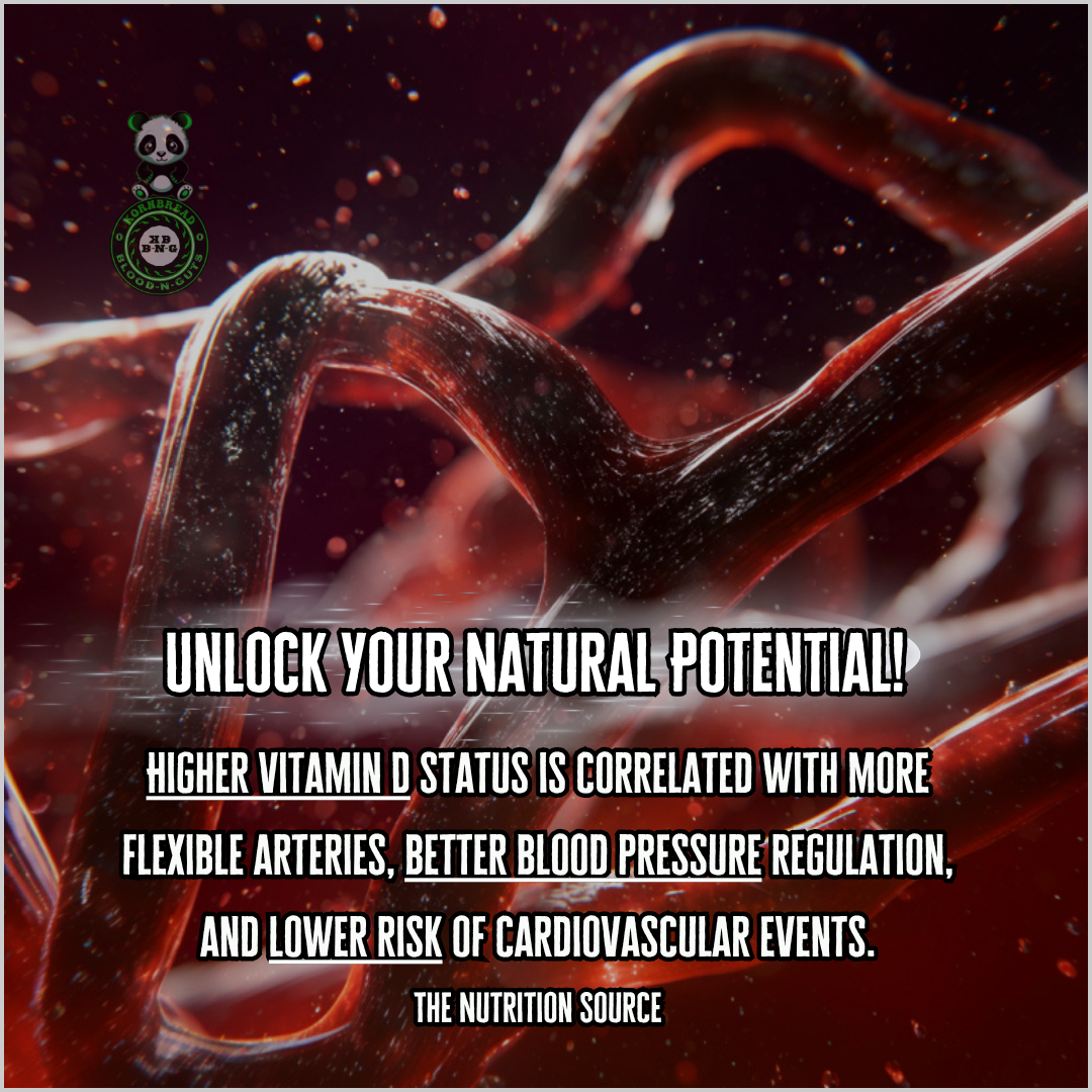 Higher Vitamin D status is correlated with more flexible arteries, better blood pressure regulation, and lower risk of cardiovascular events. The Nutrition Source