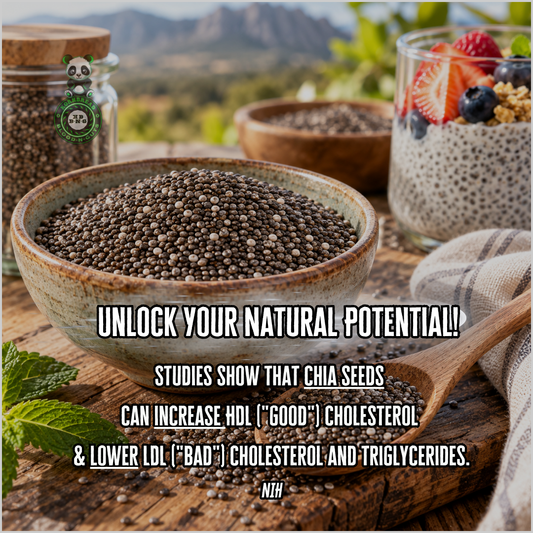 Studies show that chia seeds can increase HDL ("good") cholesterol & lower LDL ("bad") cholesterol and triglycerides. NIH
