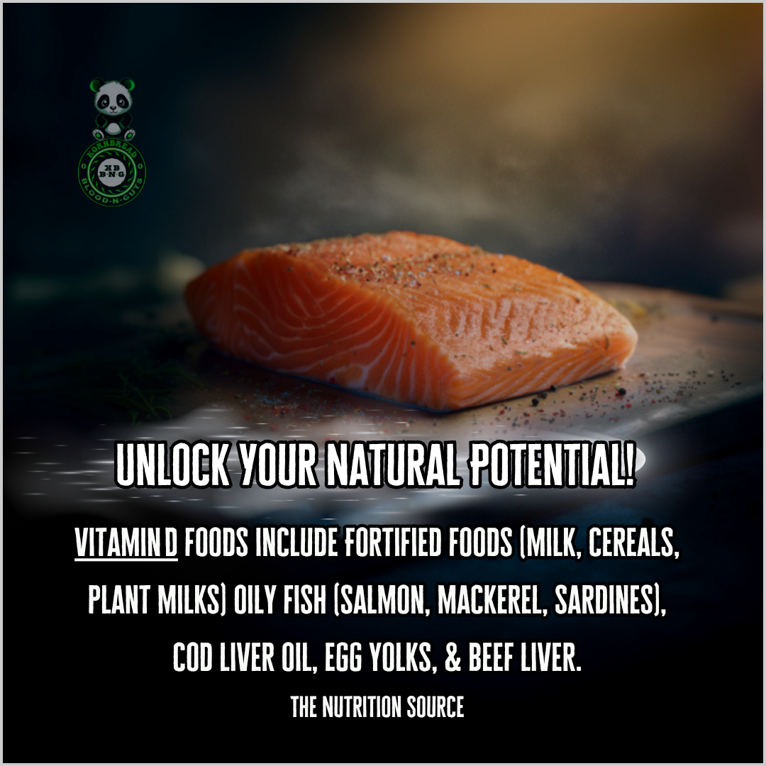 Vitamin D foods include fortified foods (milk, cereals, plant milks), oily fish (salmon, mackerel, sardines), cod liver oil, egg yolks, and beef liver. The Nutrition Source