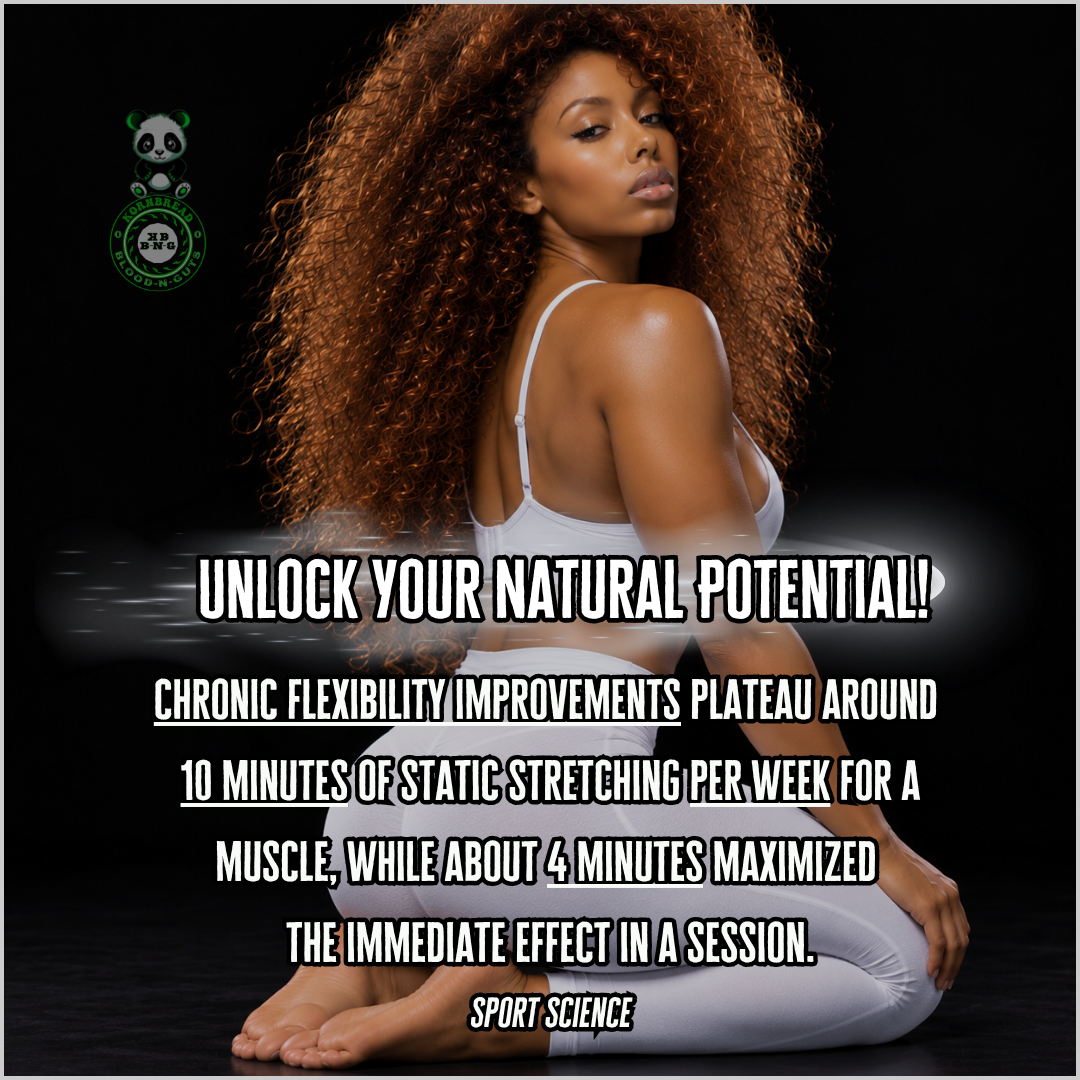 Chronic flexibility improvements plateau around 10 minutes of static stretching per week/muscle, while 4 minutes maximized the immediate effect in a session. Sport Science