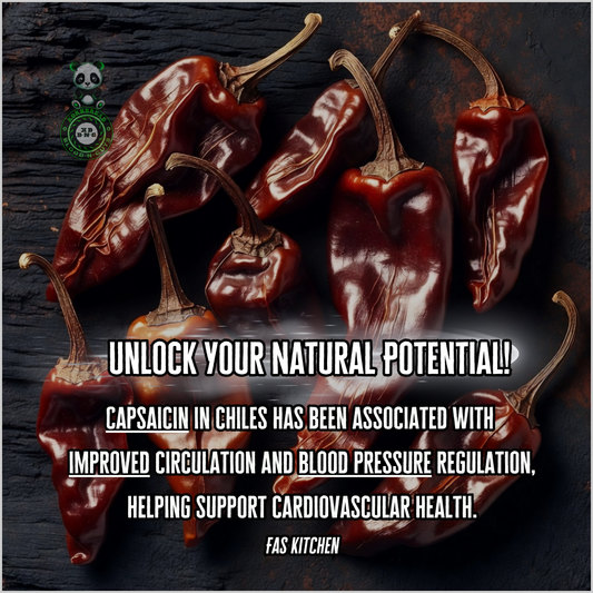 Capsaicin in chiles has been associated with improved circulation and blood pressure regulation, helping support cardiovascular health. Fas Kitchen