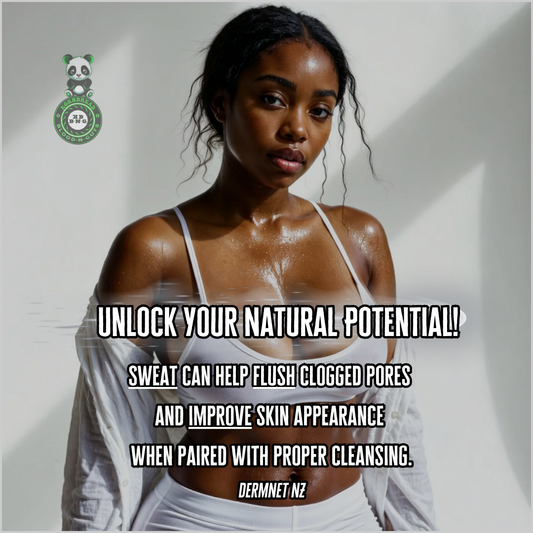 Sweat can help flush clogged pores and improve skin appearance when paired with proper cleansing. Dermnet NZ