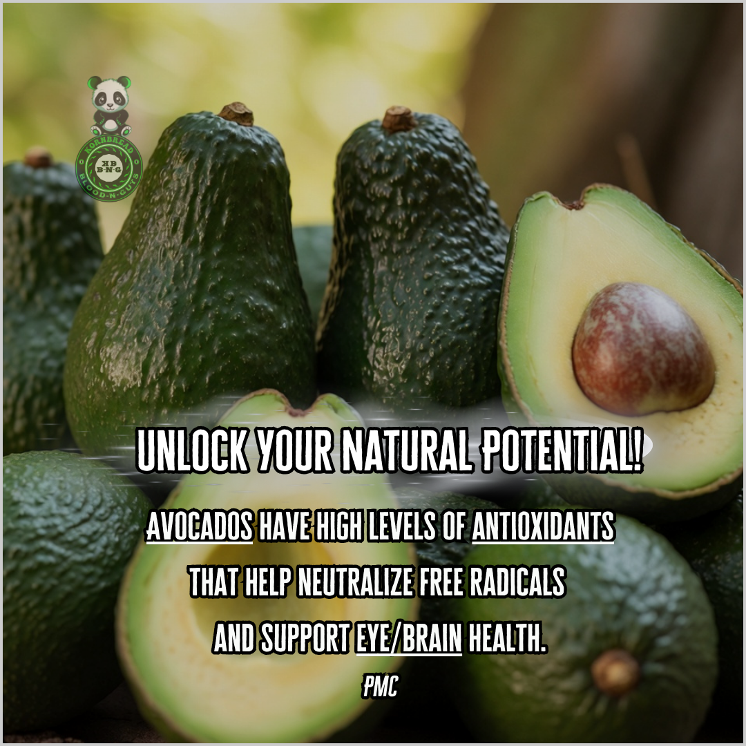 Avocados have high levels of antioxidants that help neutralize free radicals and support eye/brain health. PMC