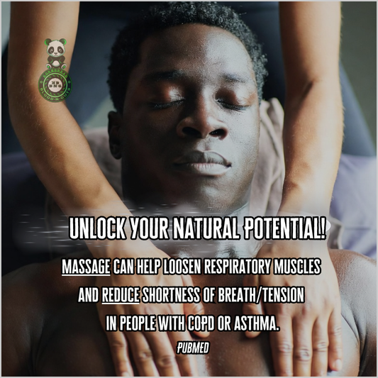 Massage can help loosen respiratory muscles and reduce shortness of breath/tension in people with COPD or Asthma. PubMED