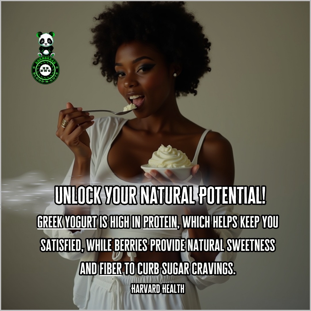 Greek yogurt is high in protein, which helps keep you satisfied, while berries provide natural sweetness and fiber to curb sugar cravings. Harvard Health