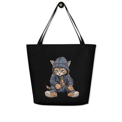 Chilled Cat Large Tote Bag