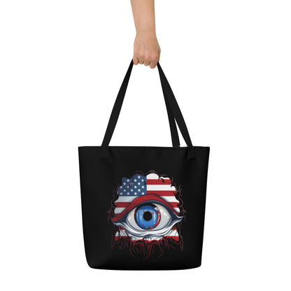 "Who Is Watching You?" Large Tote Bag