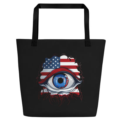 "Who Is Watching You?" Large Tote Bag