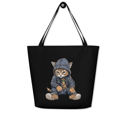 Chilled Cat Large Tote Bag