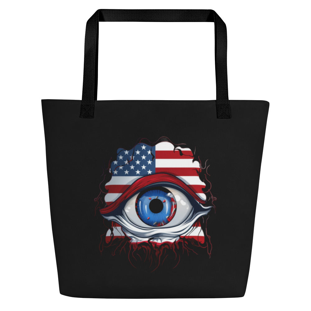 "Who Is Watching You?" Large Tote Bag