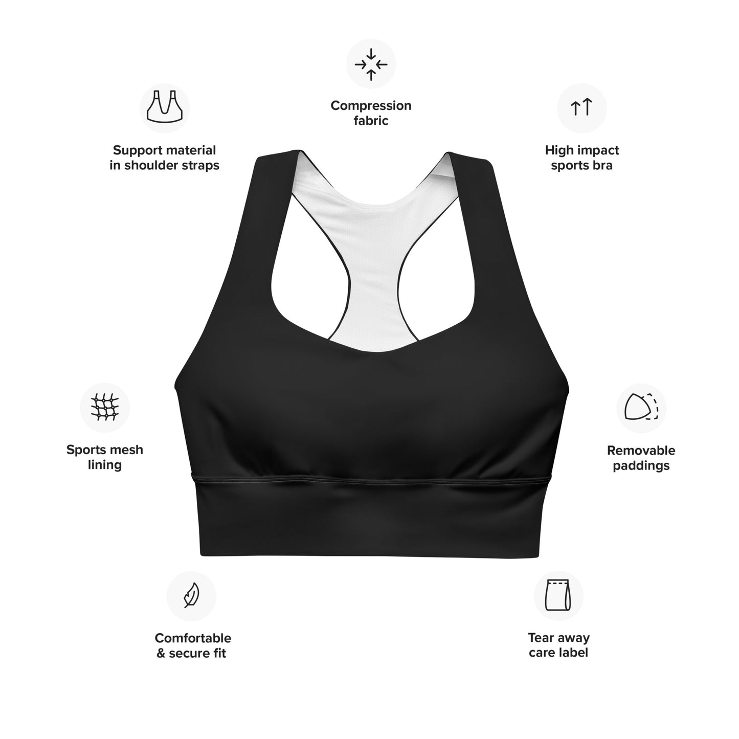 "Bright Sun" Longline Sports Bra