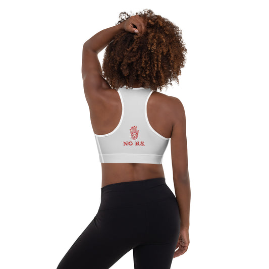 "No B.S." Padded Sports Bra (Light Grey)