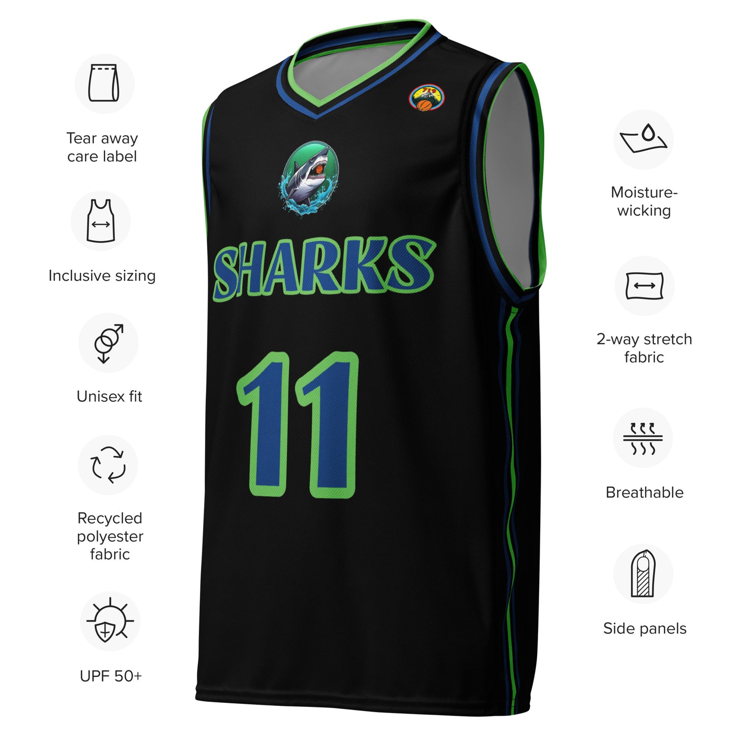 Super Shark Basketball Jersey (#11)