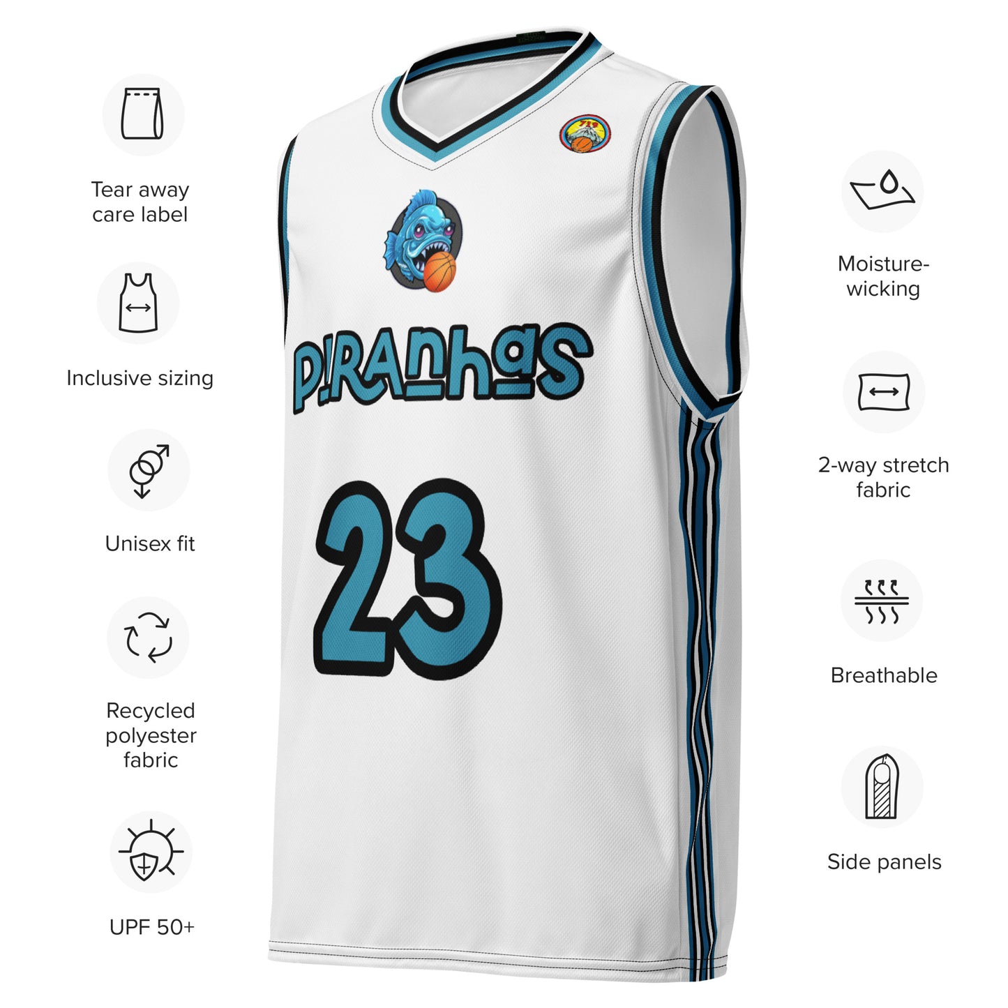 Punishing Piranha Basketball Jersey [AWAY] (#23)