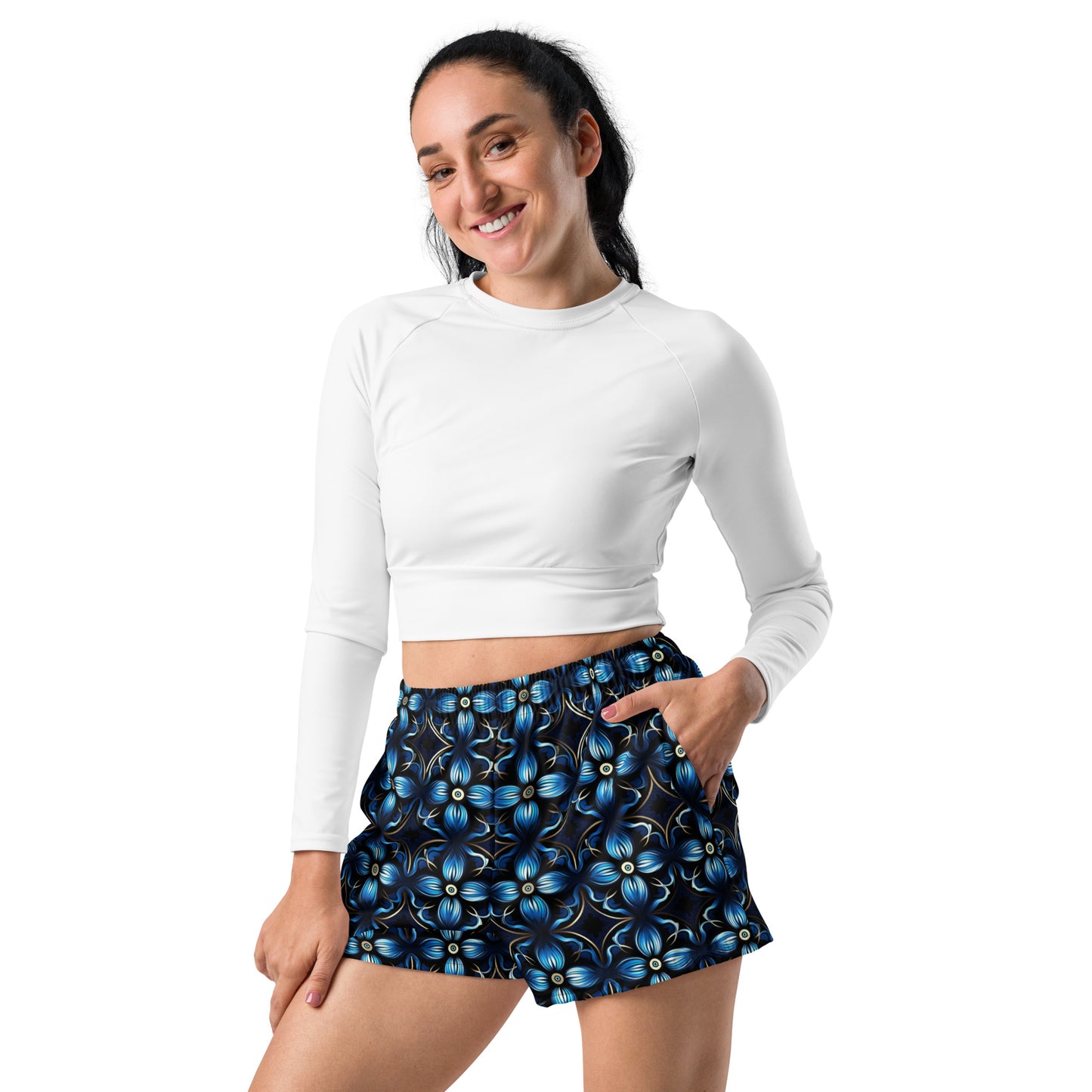 "Hyperbolic Blue" Women’s Athletic Shorts
