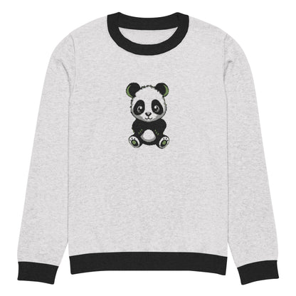 KBBNG Panda Knitted Crew Neck Sweater