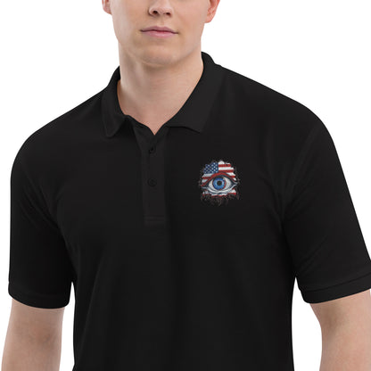 "Who Is Watching You?" Men's Premium Polo