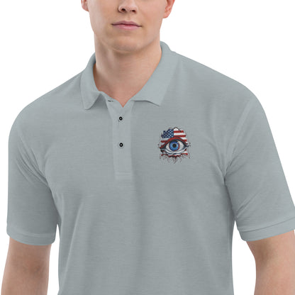 "Who Is Watching You?" Men's Premium Polo