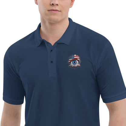 "Who Is Watching You?" Men's Premium Polo