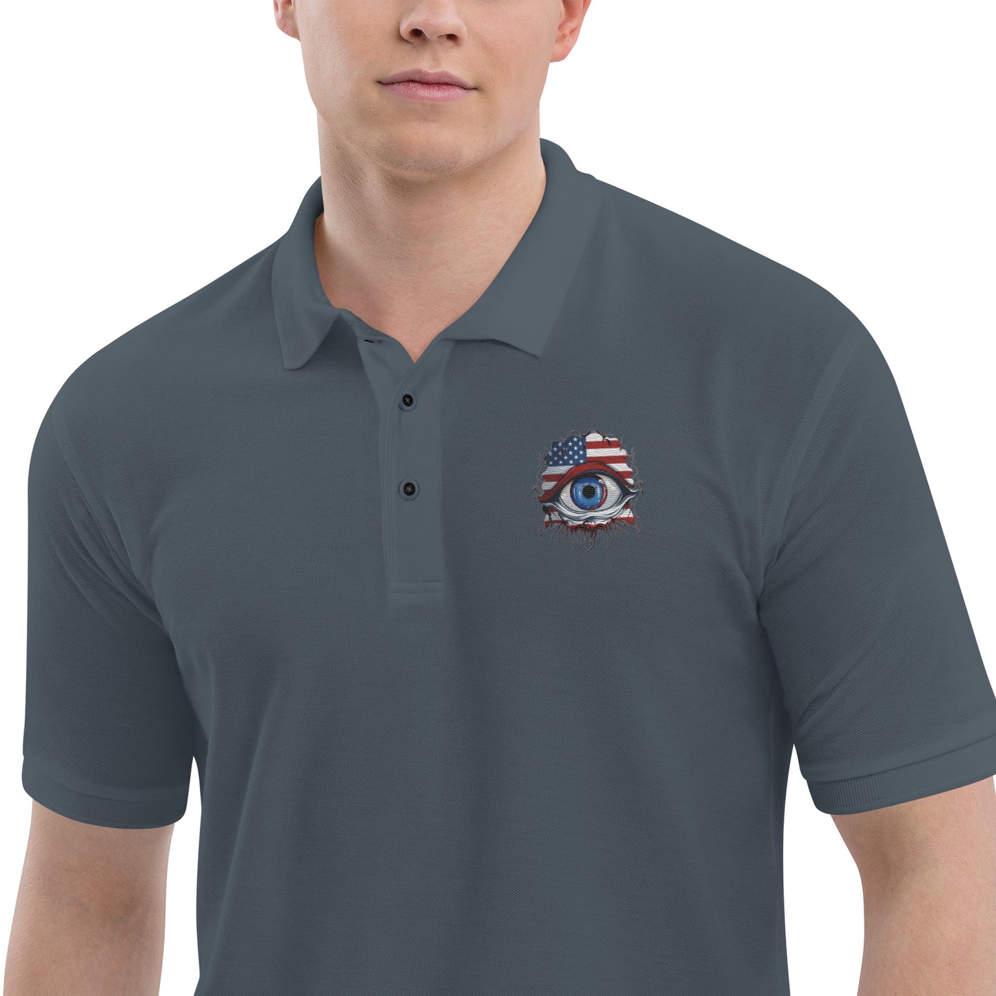 "Who Is Watching You?" Men's Premium Polo