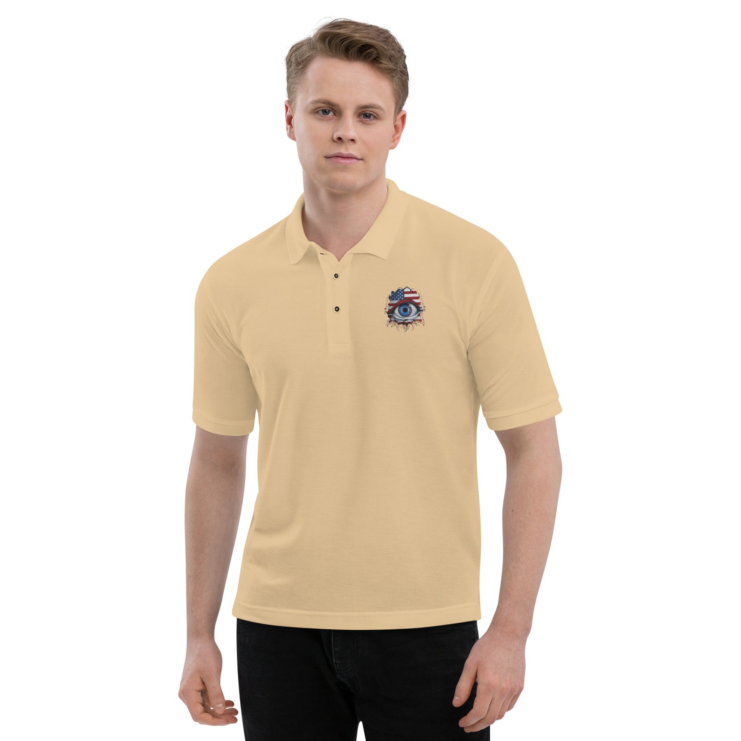 "Who Is Watching You?" Men's Premium Polo