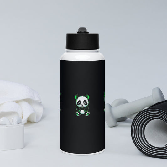 KBBNG Panda Stainless Steel Water Bottle +Straw Lid