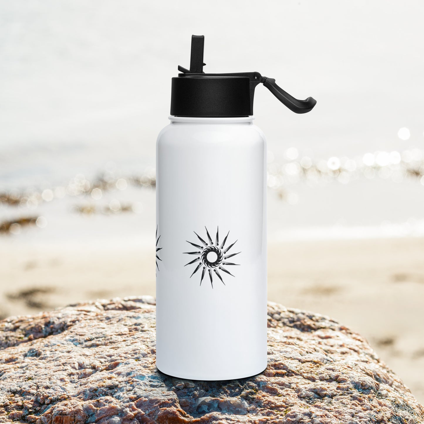 "Dark Sun" Stainless Steel Water Bottle +Straw Lid