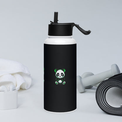 KBBNG Panda Stainless Steel Water Bottle +Straw Lid