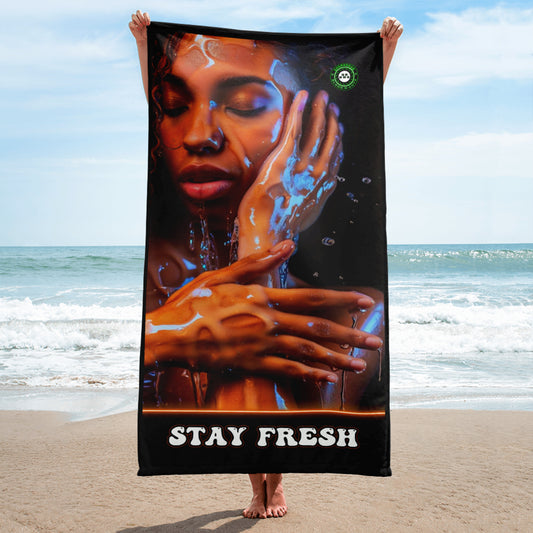 "Stay Fresh" Towel (Black & Orange)