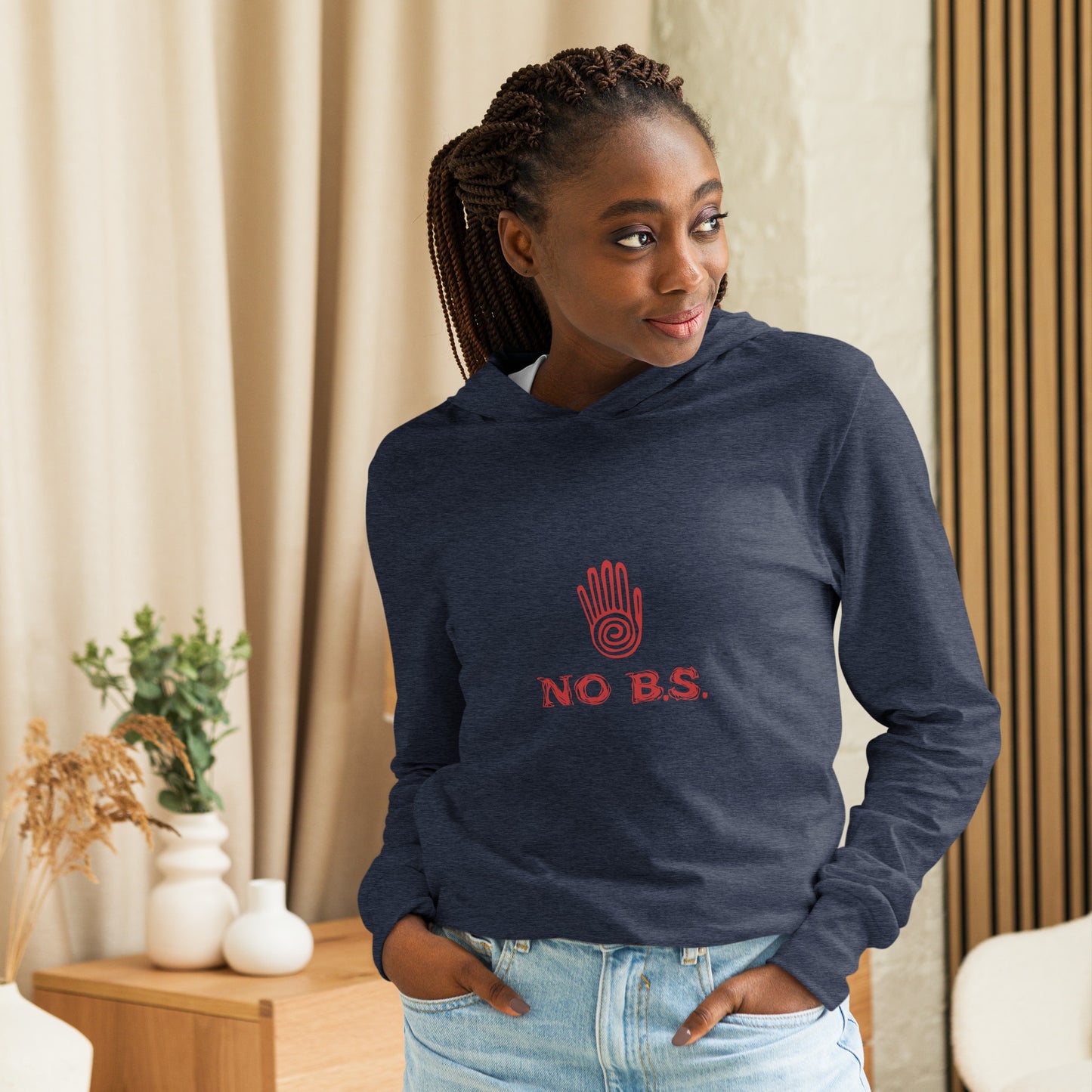 "No B.S." Hooded Long-Sleeve Tee