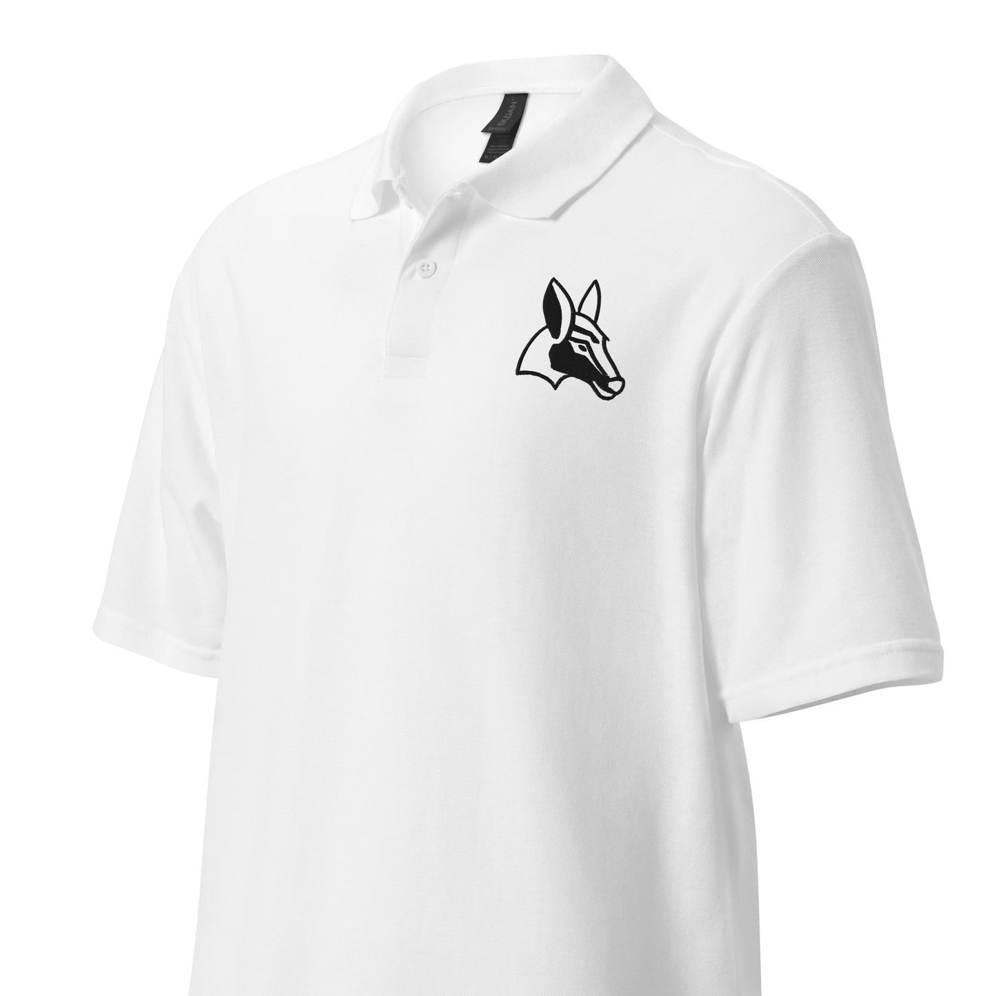 Basenji Dog Pique Polo Shirt (White)