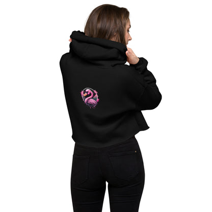 "Fierce Flamingo" Crop Hoodie