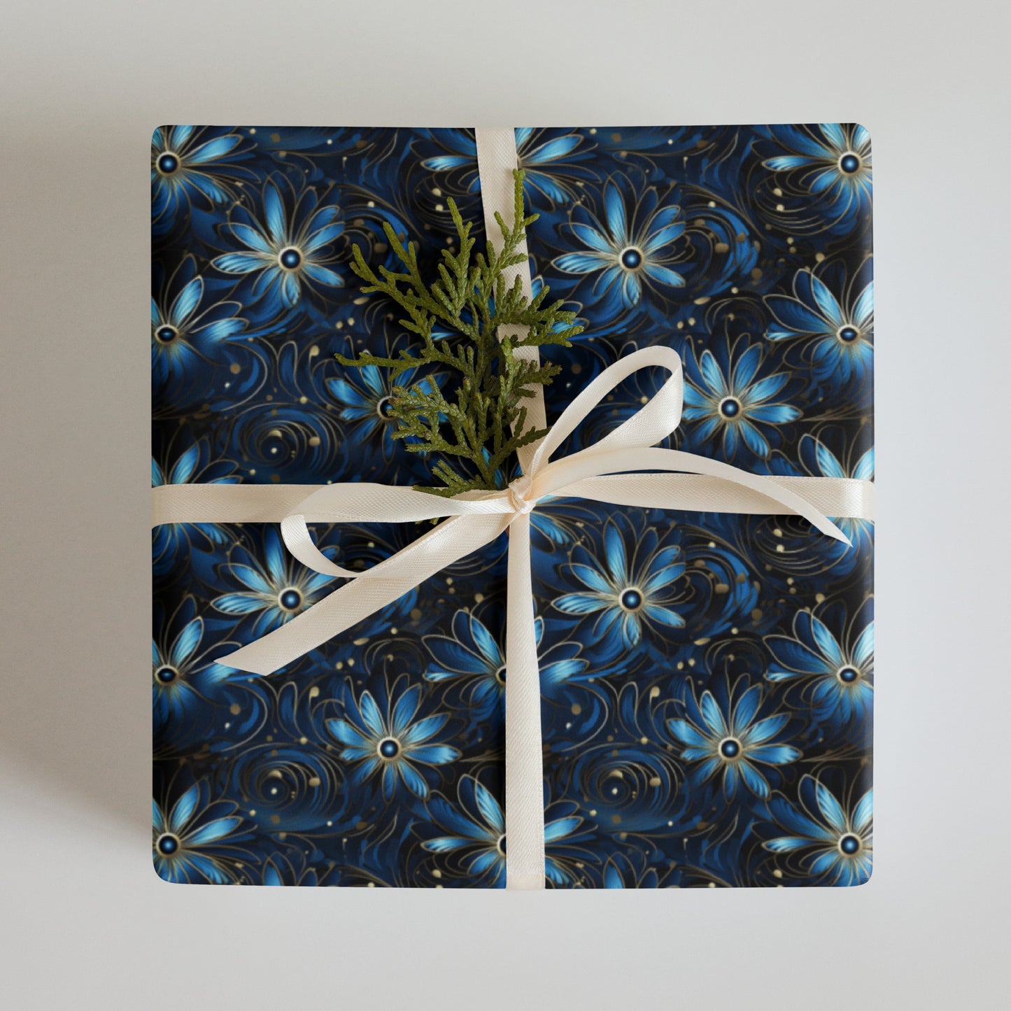 "Hyperbolic Blue" Wrapping Paper Sheets #2