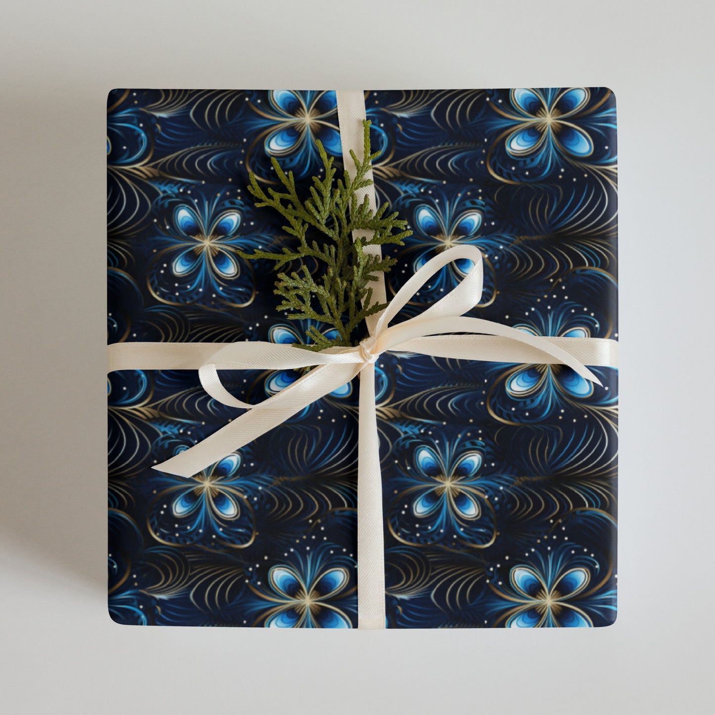 "Hyperbolic Blue" Wrapping Paper Sheets