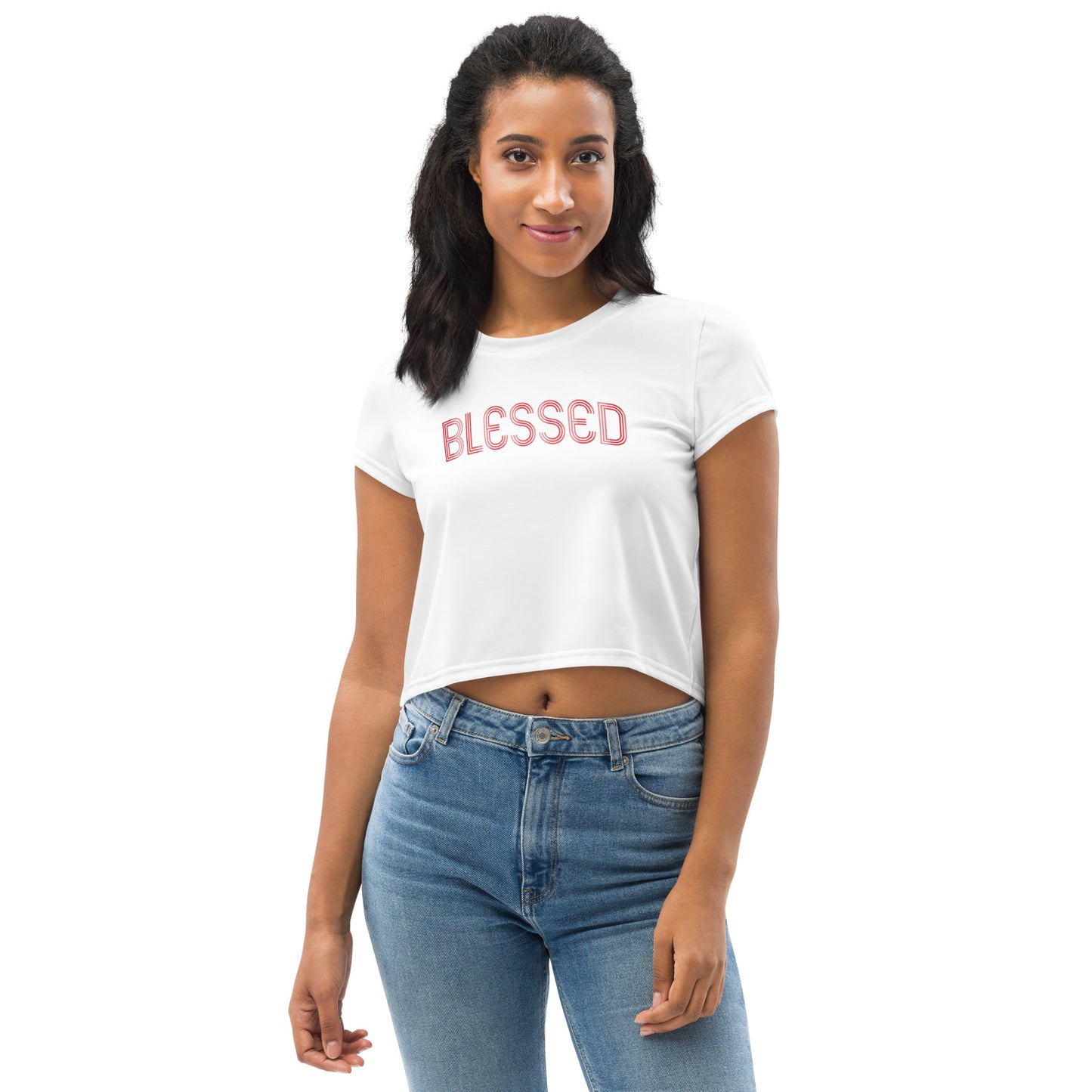 "Blessed" (Bright) Crop Tee