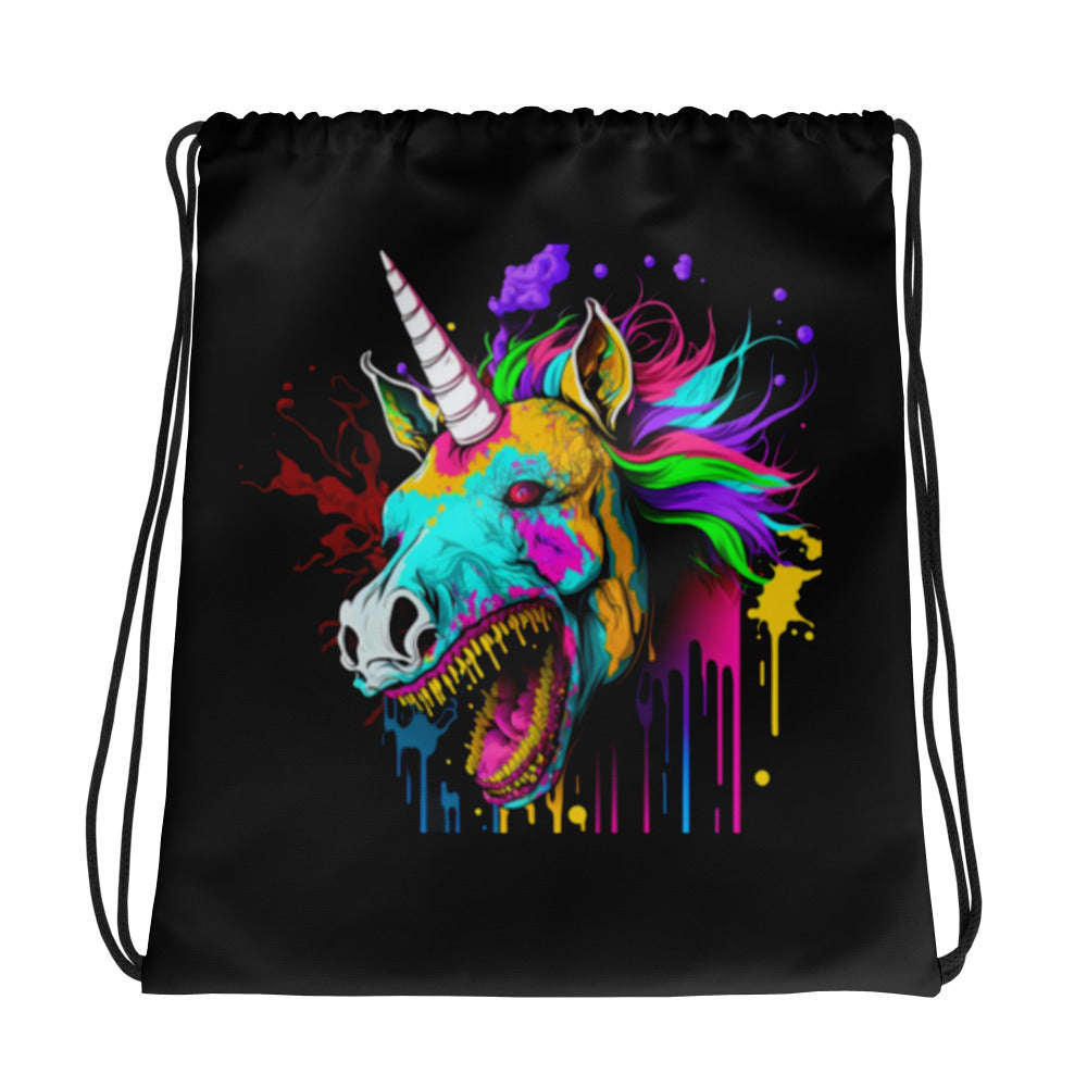 Zombie Unicorn Drawstring Bag