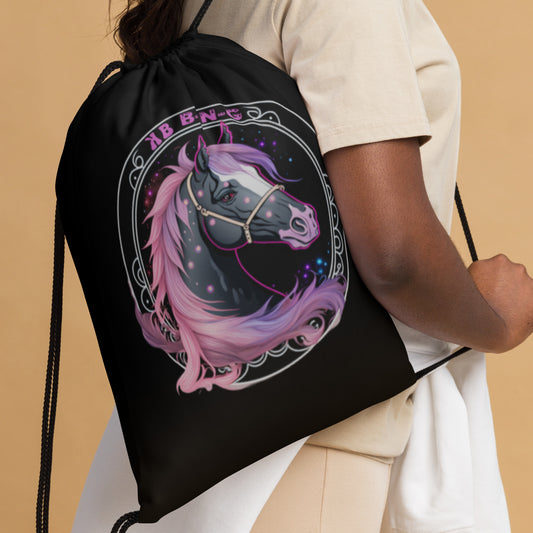 Cotton Candy Horse Drawstring Bag