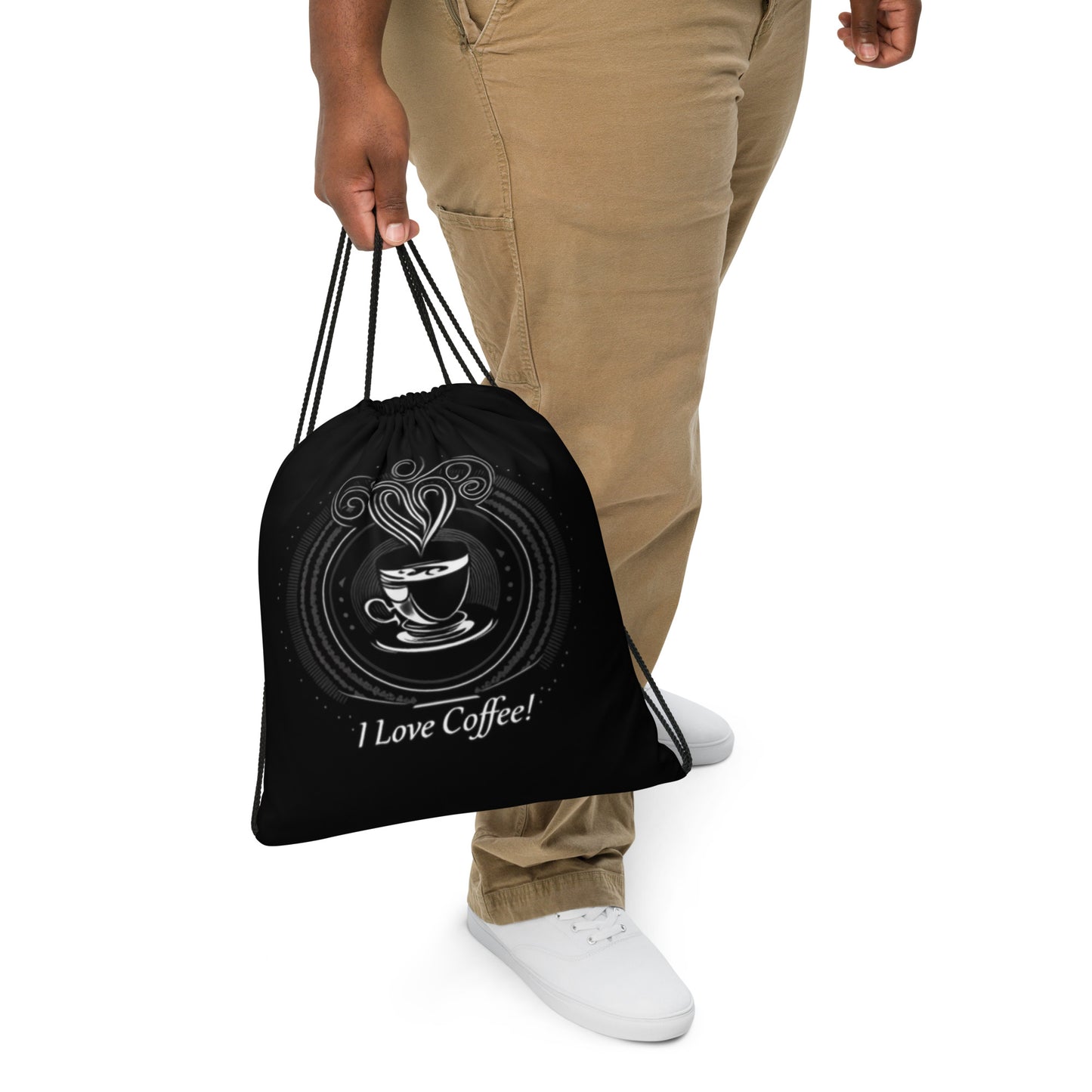 "I Love Coffee!" Drawstring Bag