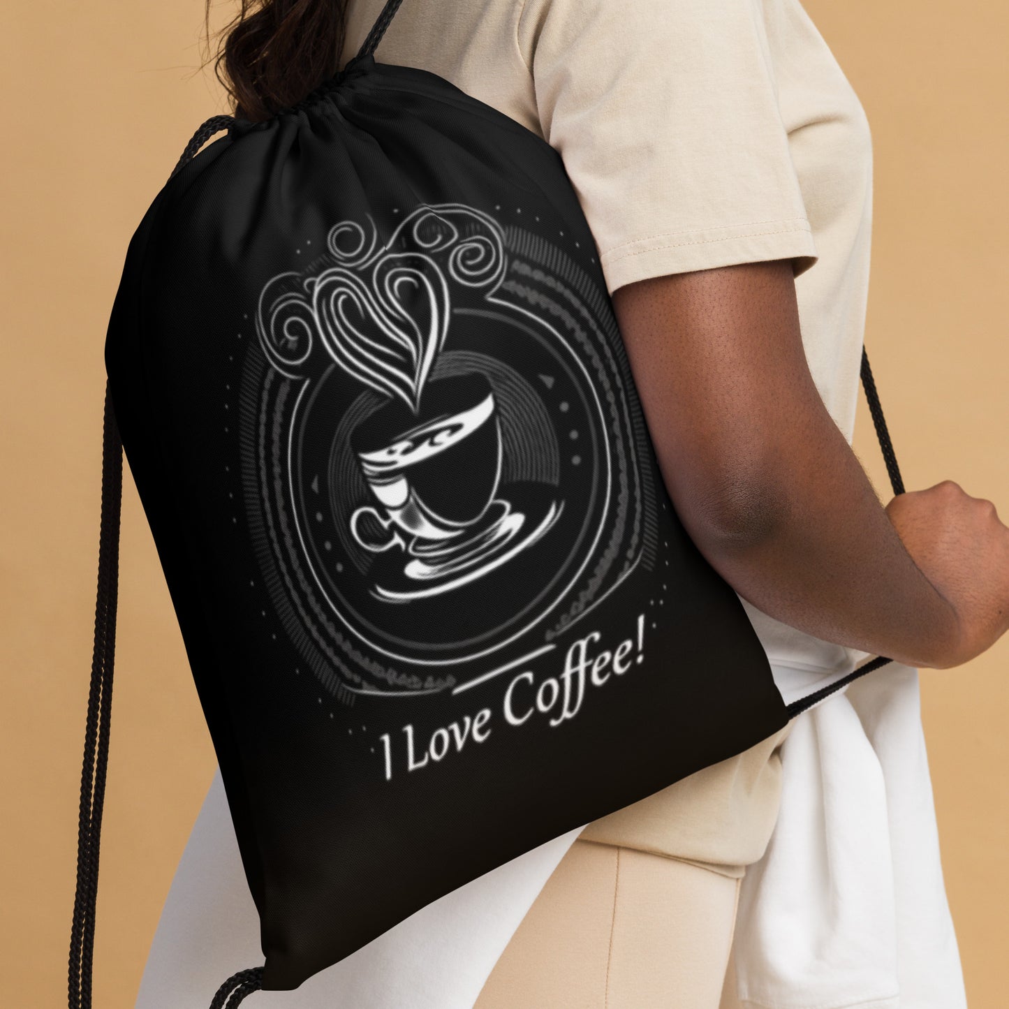 "I Love Coffee!" Drawstring Bag