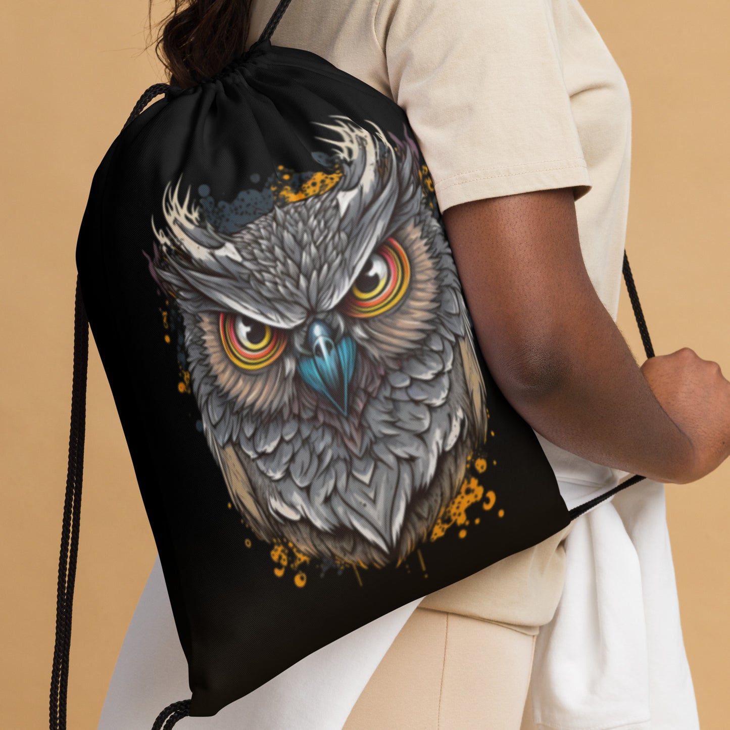Wise Owl Drawstring Bag